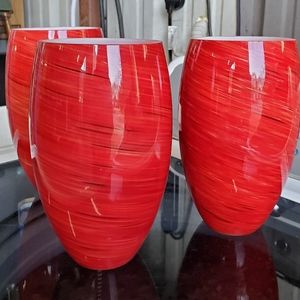 3 Jupiter Blaze Art Glass Pendant Shades